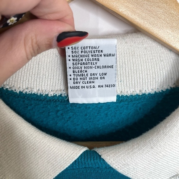 VINTAGE 90s Lace Collared Granny Pullover Floral Sweatshirt -H26 - Picture 6 of 9